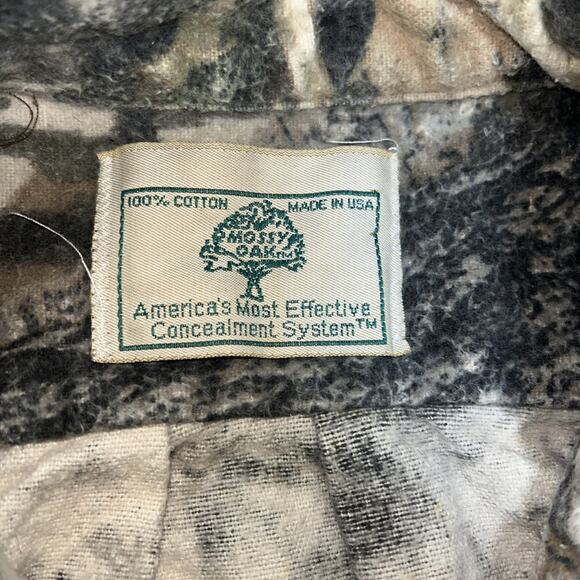 Vtg Mossy Oak Mens 2XL Fall Foliage Camo Heavy Hunting Shirt 80s 90s Made In USA - Picture 3 of 8